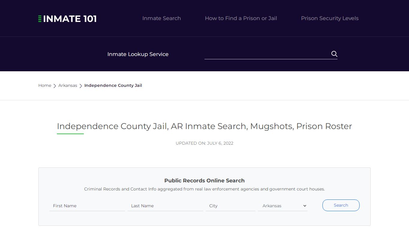 Independence County Jail, AR Inmate Search, Mugshots ...